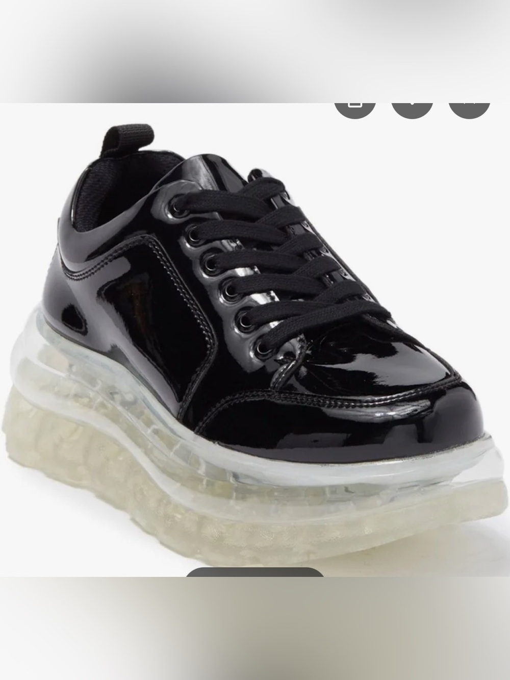 Jeffrey Campbell Spawn Mega Black Patent Platform Clear Sole